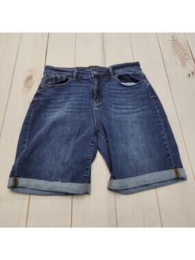 Judy Blue high rise cuffed bermuda shorts long modest 1XL stretch